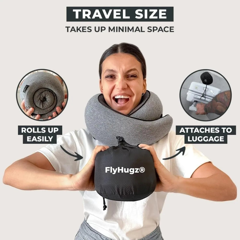 Ergonomic Memory Foam Travel Pillow